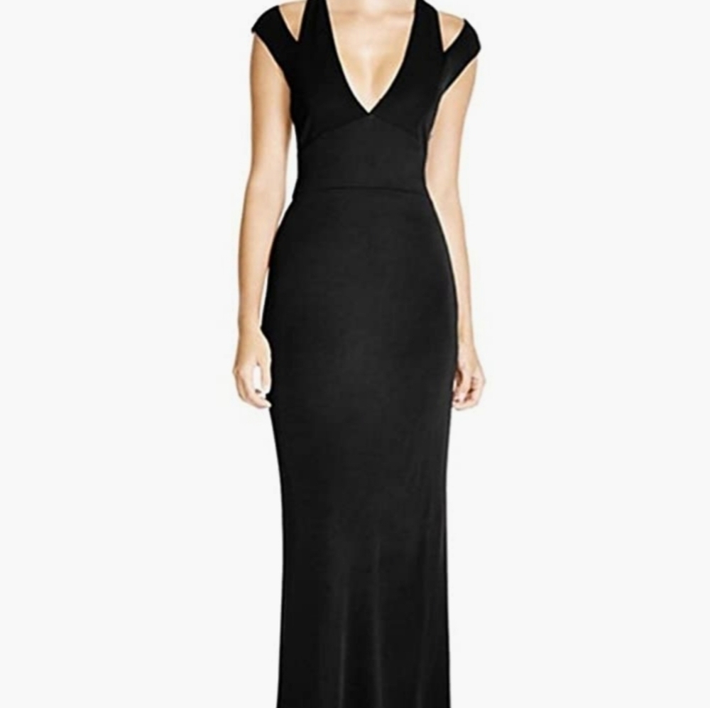 ABS by Allen Schwartz Navy Shoulder Cutout Mermaid Gown Size Small New with Tags